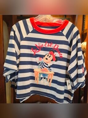 Disney Parks Mademoiselle Minnie Mouse Stripe Women's Shirt